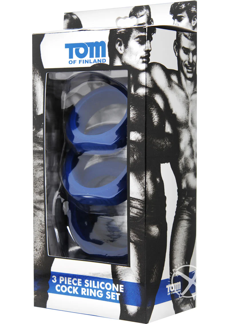 Tom Of Finland 3 Piece Silicone Cock Ring - Image 4