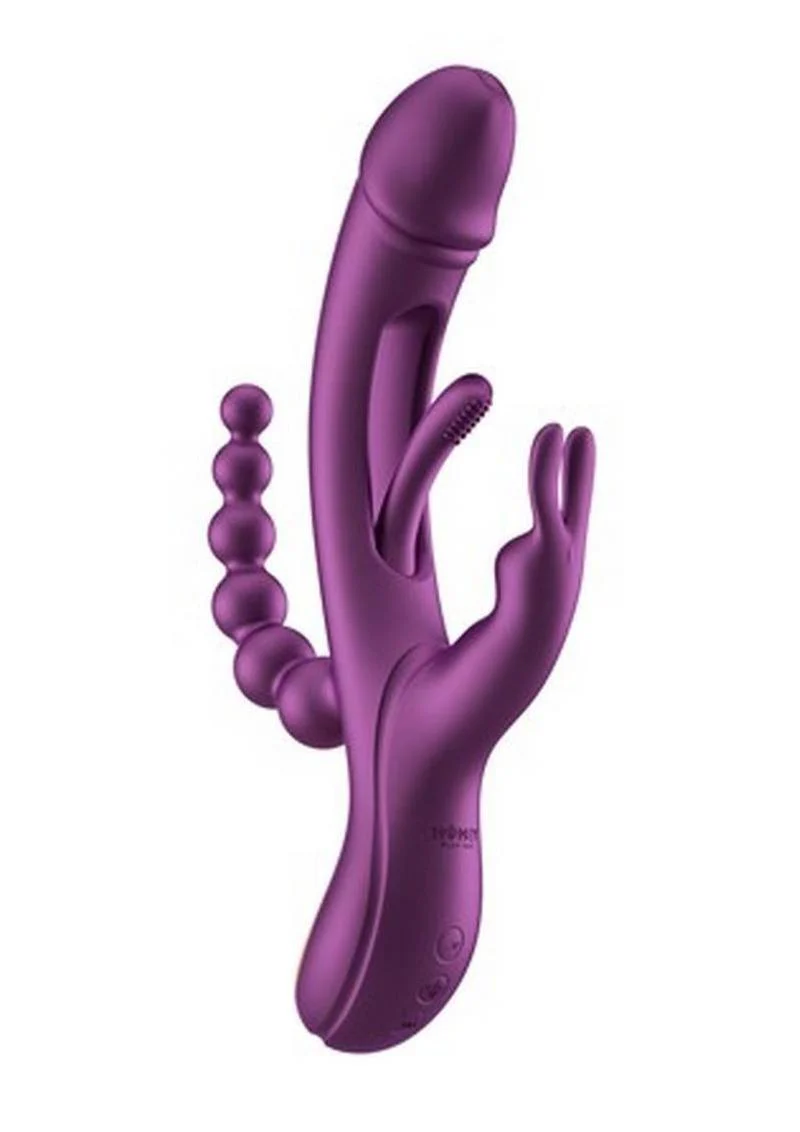 Trilux Kinky Finger Rechargeable Silicone Rabbit Vibrator with Anal Beads - Image 7