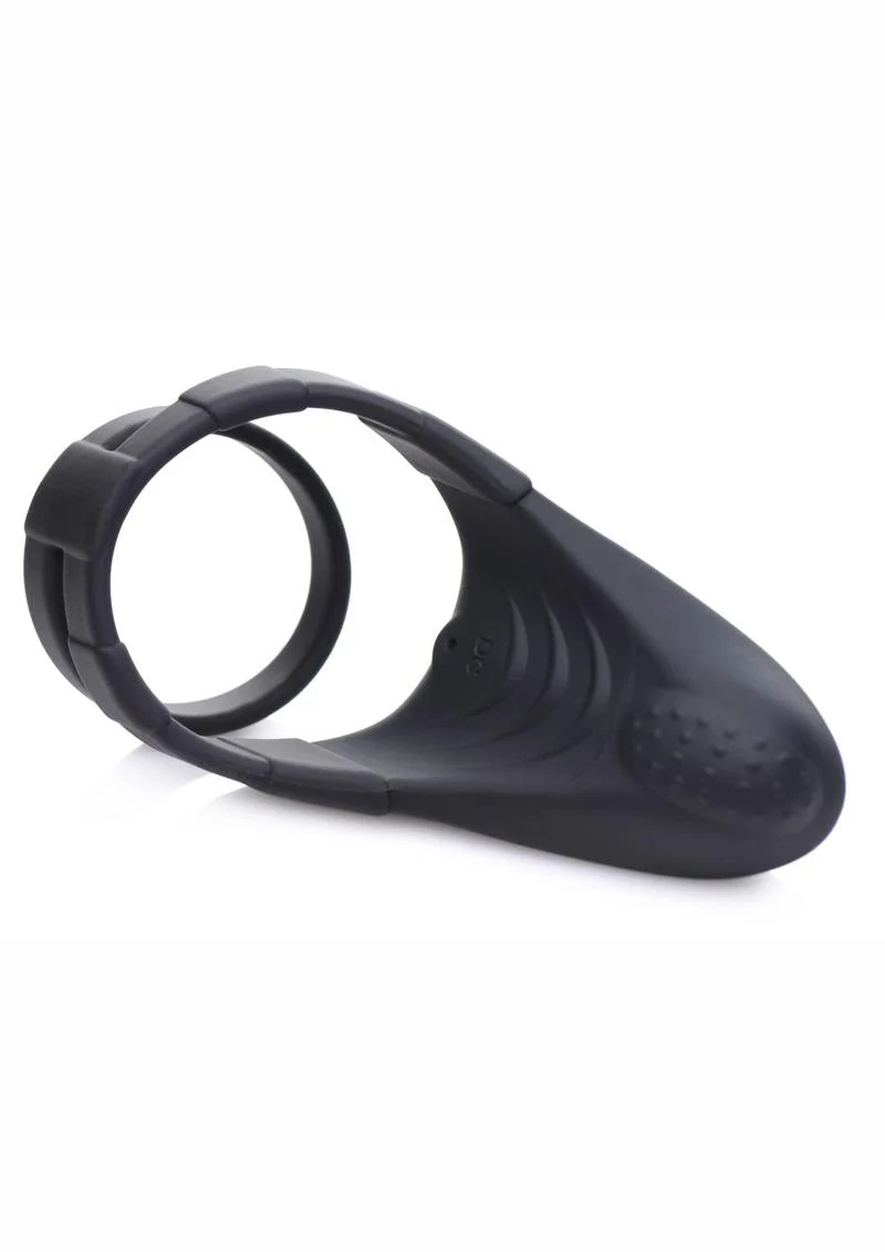 Trinity Men 10x Rechargeable Silicone Cock Ring with Vibrating Taint Stimulator - Image 3