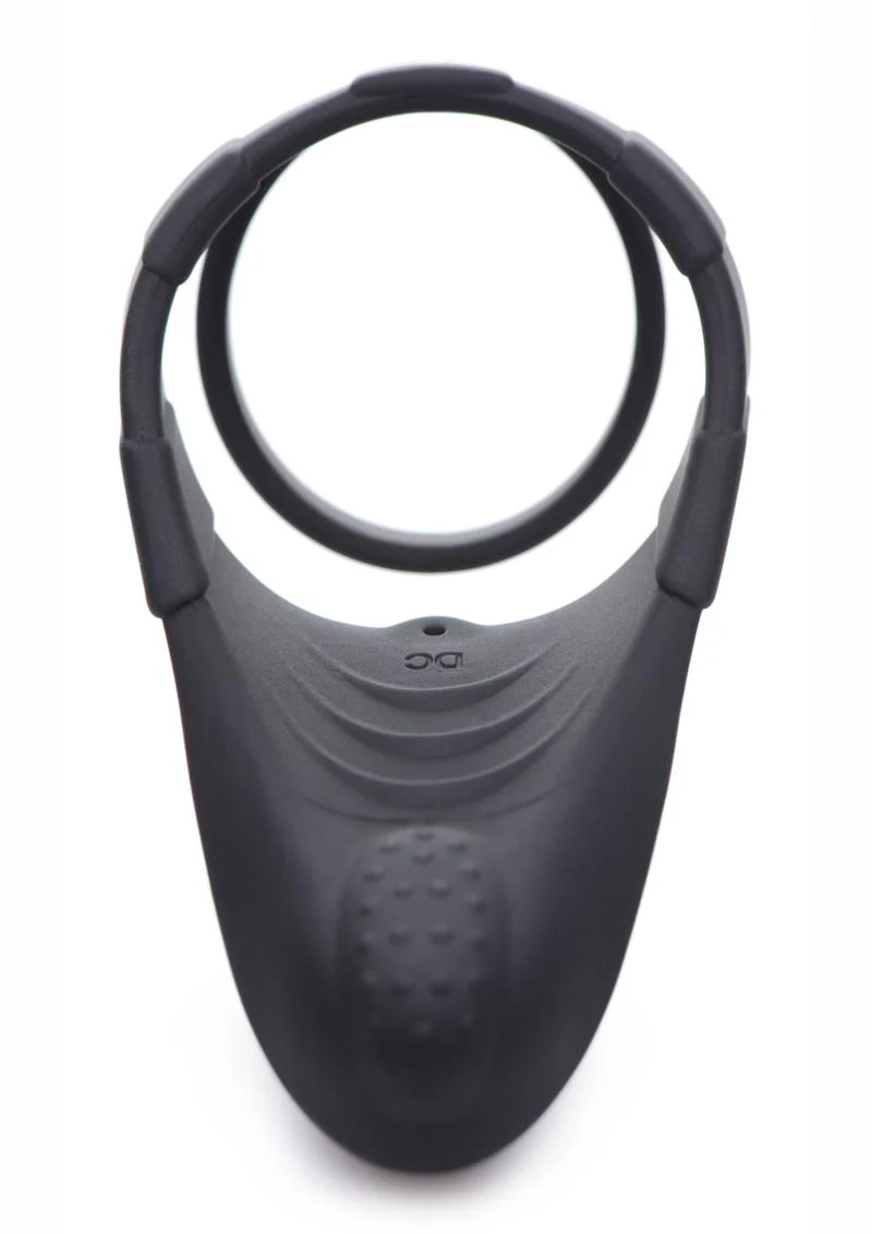 Trinity Men 10x Rechargeable Silicone Cock Ring with Vibrating Taint Stimulator - Image 4