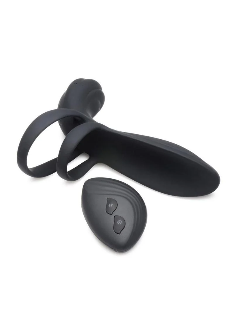 Trinity Men Rechargeable Silicone Vibrating Girth Enhancer with Remote Control - Image 3