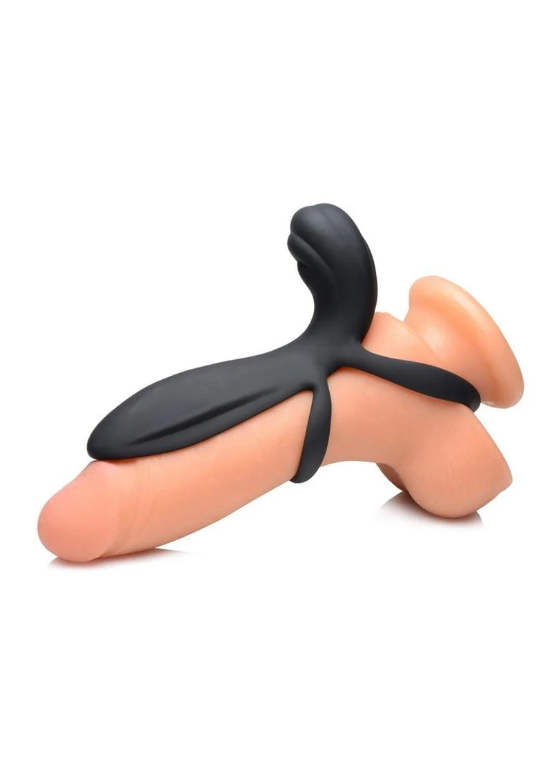 Trinity Men Rechargeable Silicone Vibrating Girth Enhancer with Remote Control - Image 4