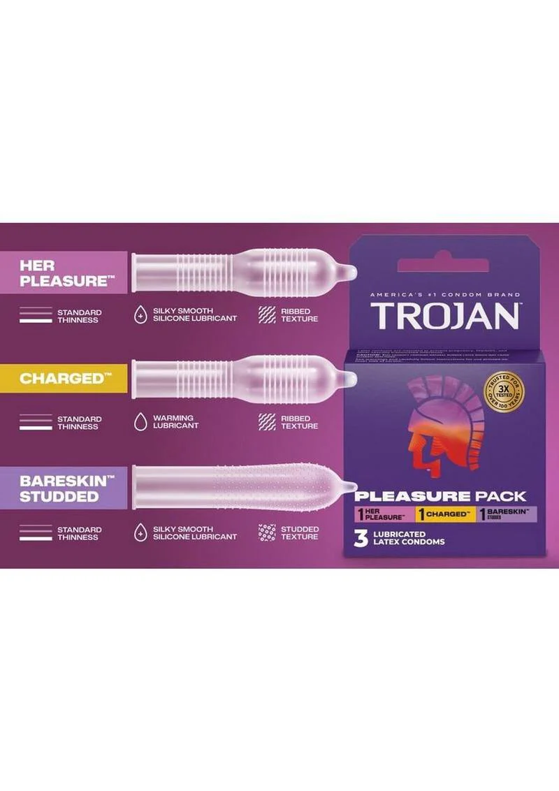 Trojan Pleasure Pack Condoms (3ct - Image 3