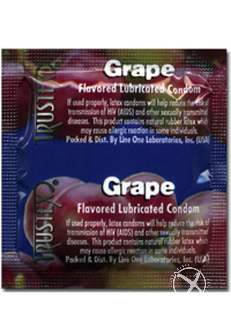 Trustex Lubricated Reservoir Tip Flavored Latex Condom Grape - Image 2