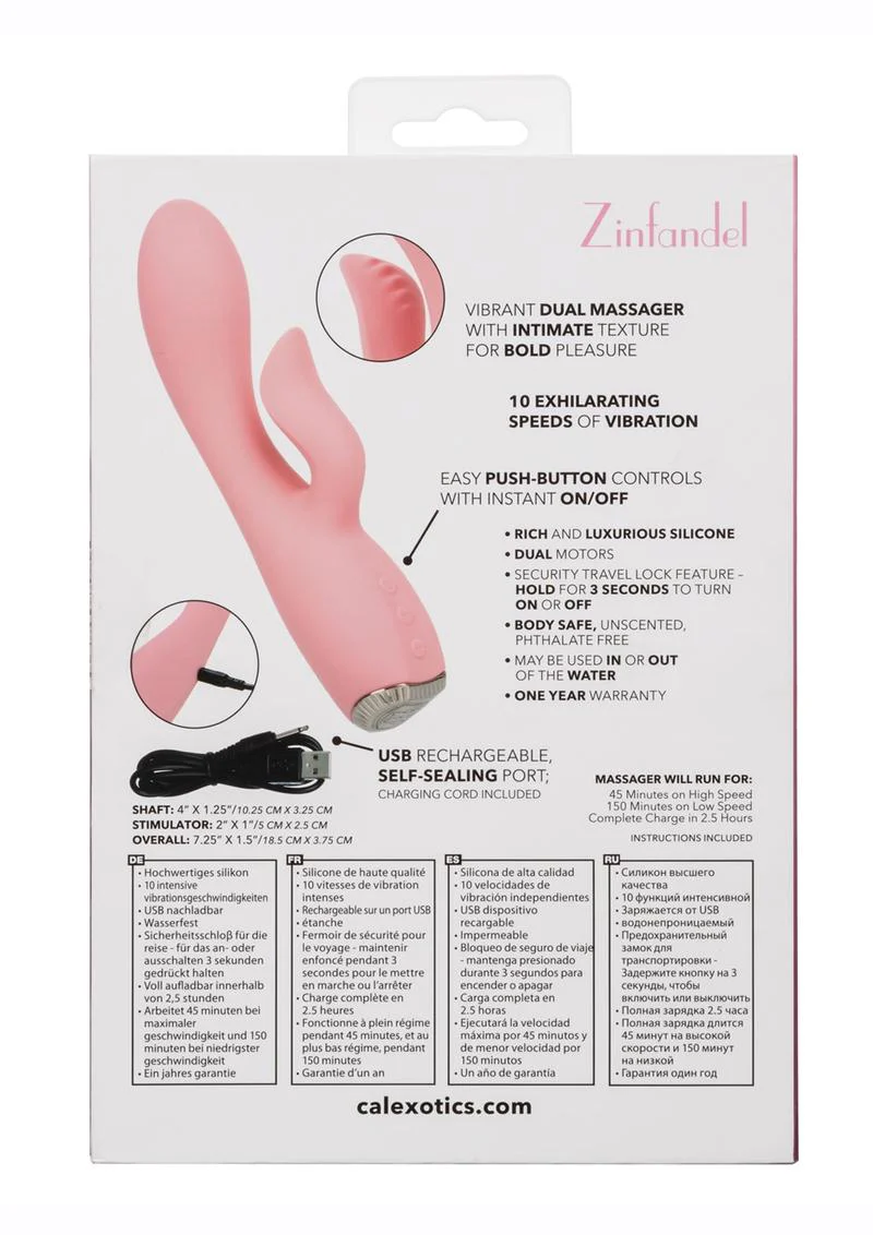 Uncorked Zinfandel Rechargeable Silicone Rabbit Vibrator - Image 4