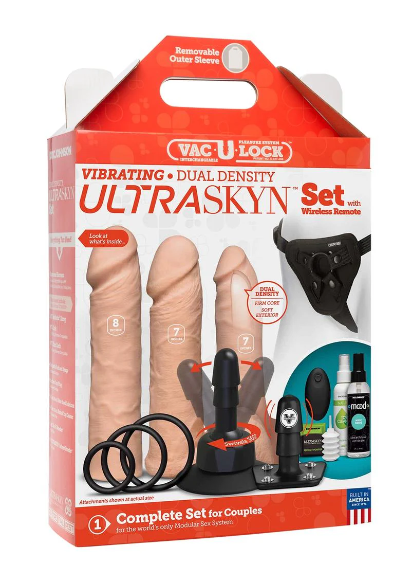 Vac-U-Lock Vibrating Dual Density Ultraskyn Set with Remote Control - Image 2