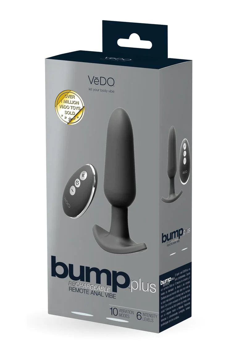 Vedo Bump Plus Rechargeable Silicone Anal Vibrator with Remote Control - Just - Image 2