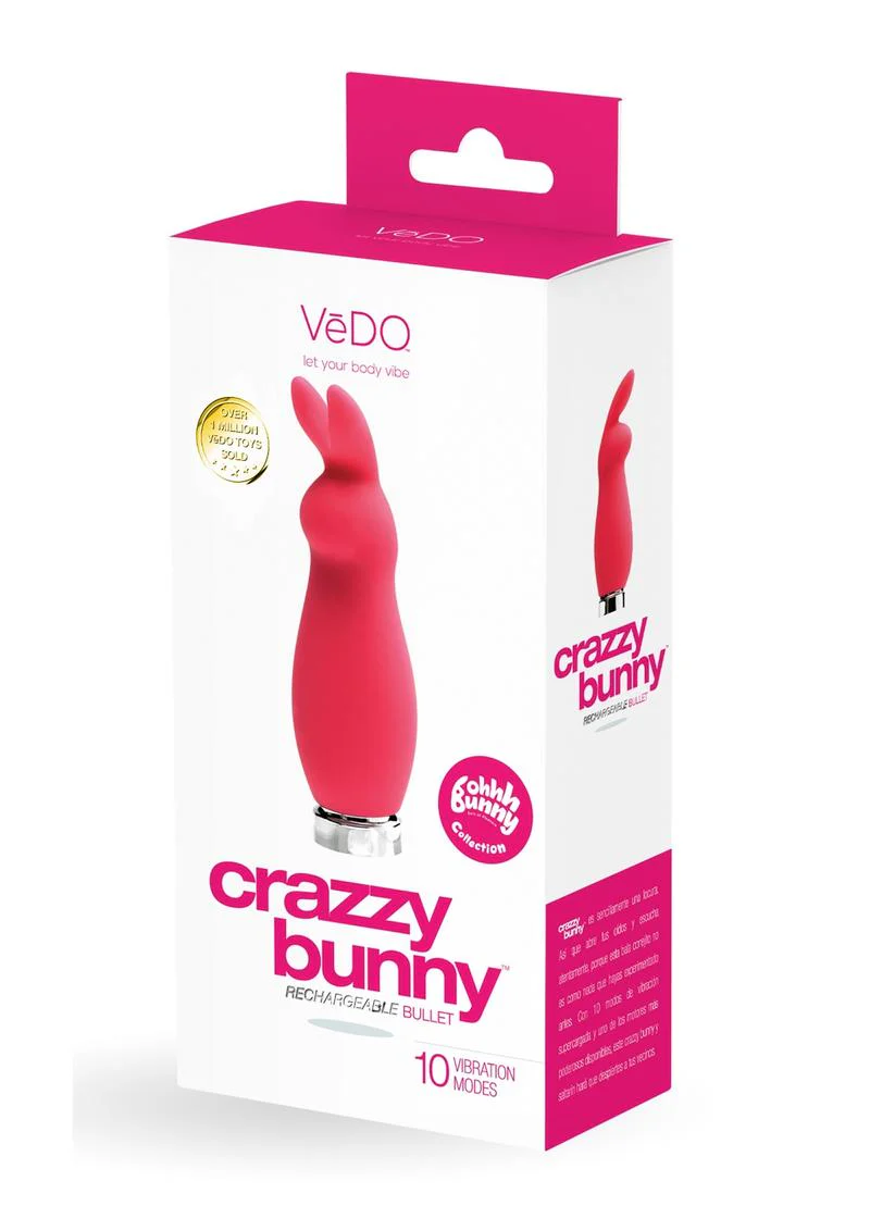 Vedo Crazzy Bunny Rechargeable Silicone Mini Vibrator - Image 2