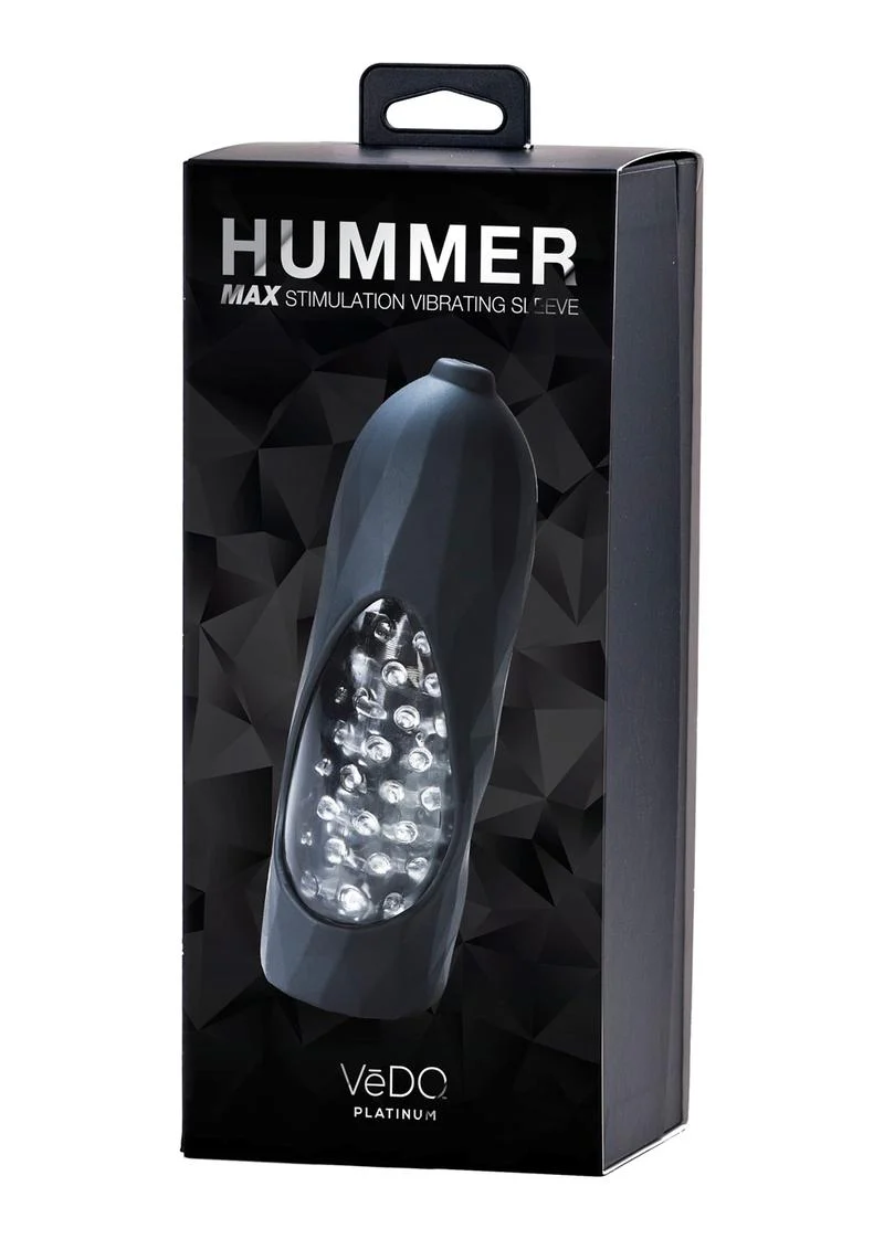 Vedo Hummer 2.0 Silicone Rechargeable Vibrating Stroker - Crystal Clear/Black Pearl - Image 2