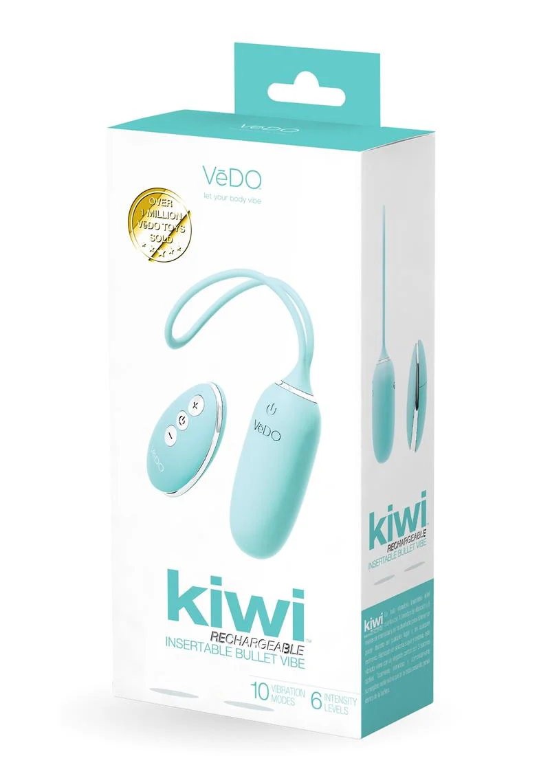 Vedo Kiwi Rechargeable Silicone Insertable Bullet Vibrator with Remote Control - Tease Me - Image 2