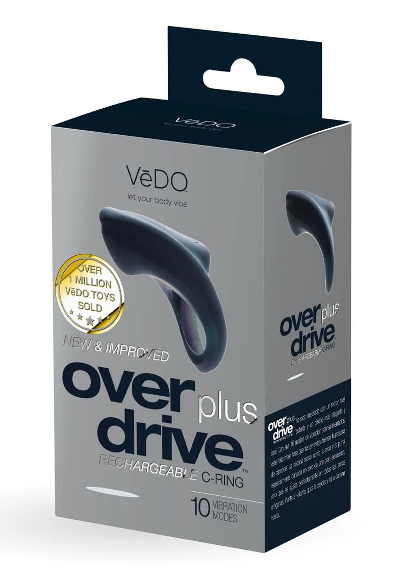 Vedo Overdrive Plus Rechargeable Vibrating Silicone Cock Ring - Just - Image 2