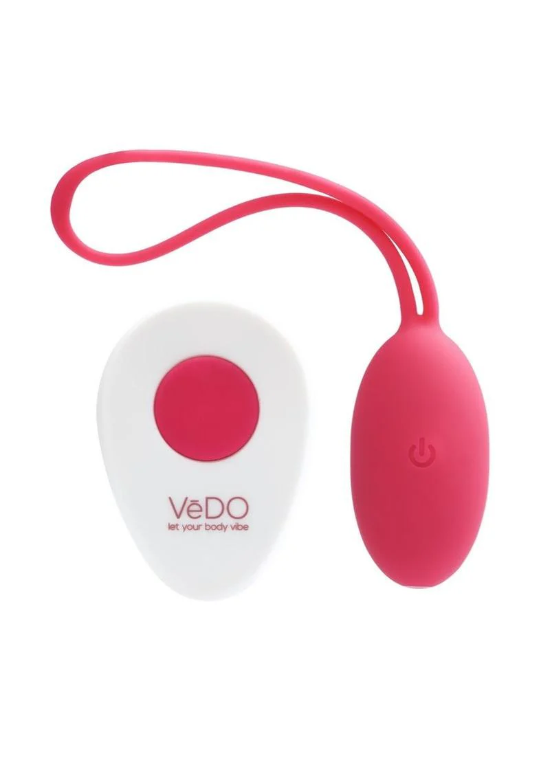 Vedo Peach Rechargeable Silicone Egg Vibrator with Remote Control - Foxy - Image 4