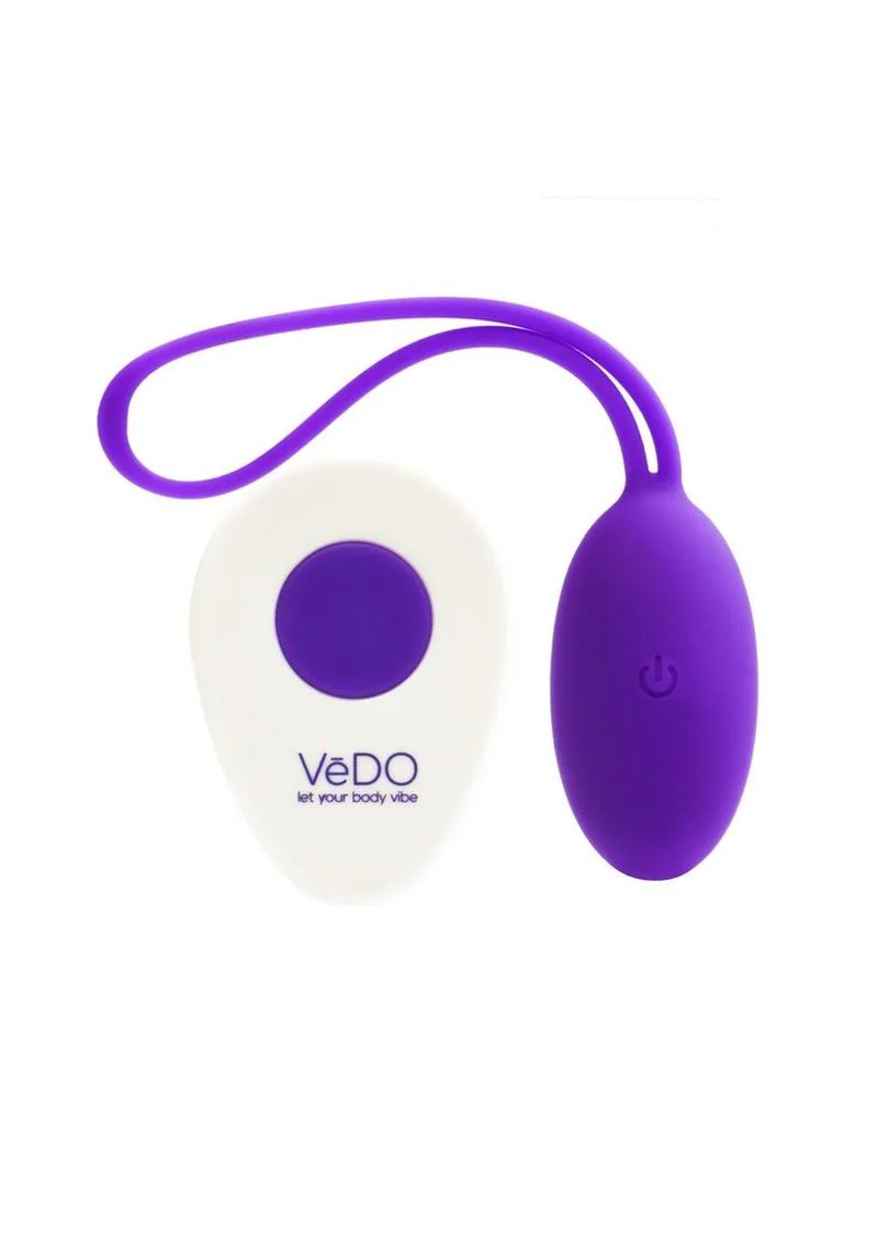 Vedo Peach Rechargeable Silicone Egg Vibrator with Remote Control - Into You - Image 4