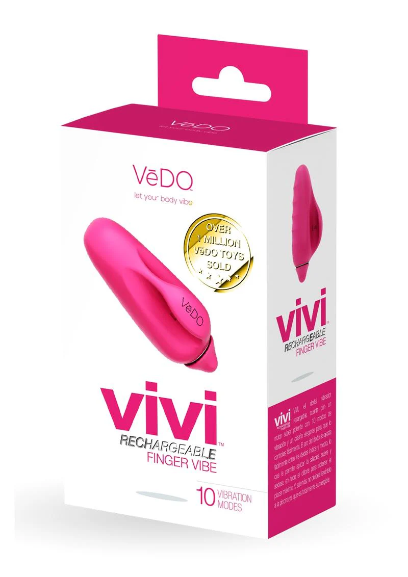 Vedo Vivi Rechargeable Silicone Finger Vibrator - Foxy - Image 2