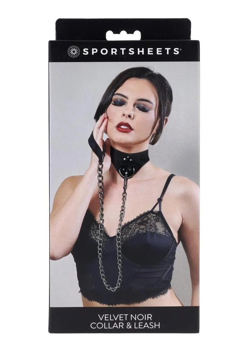 Velvet Noir Collar and Leash - Image 2