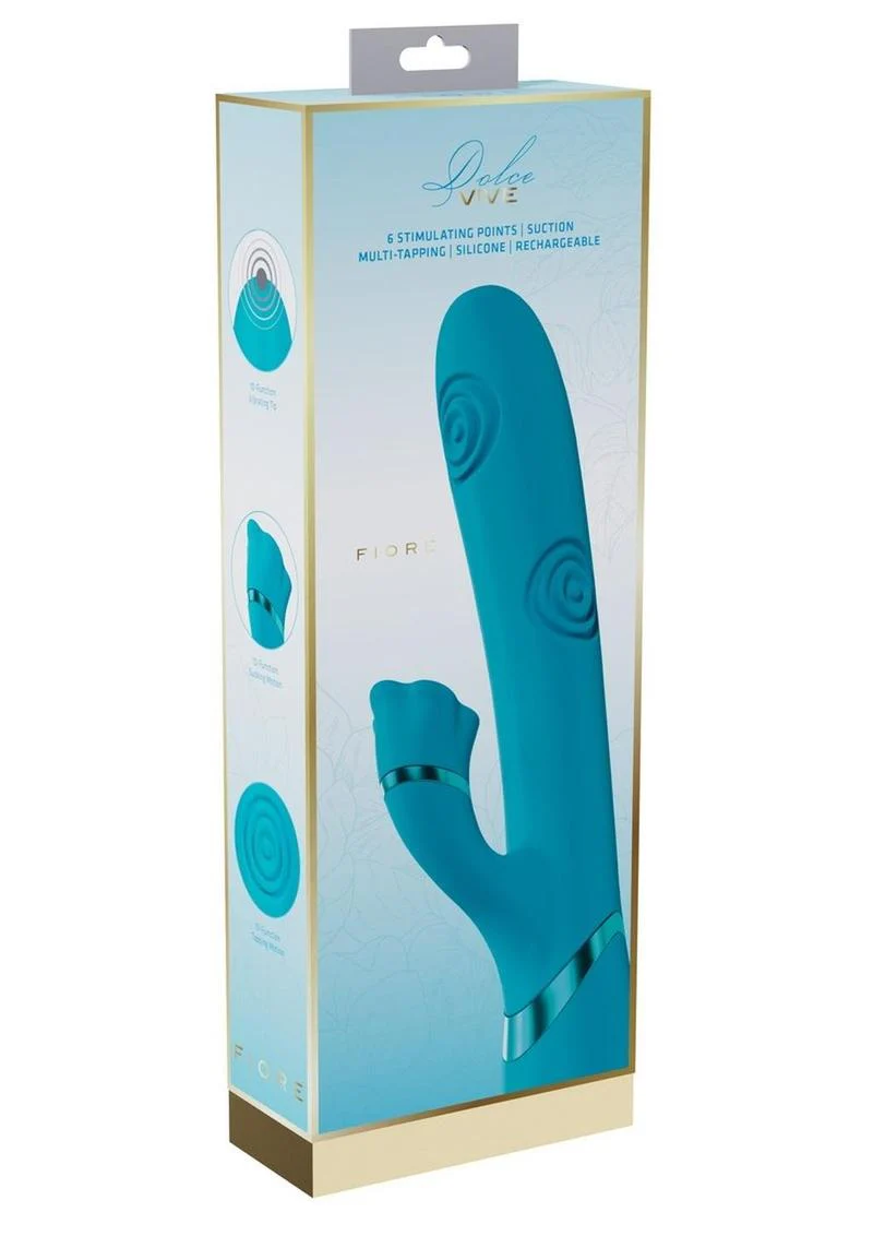 Vive Fiore Silicone Rechargeable Triple Motor G-Spot Air Wave Vibrating and Tapping Flared Clit Stimulator - Image 3