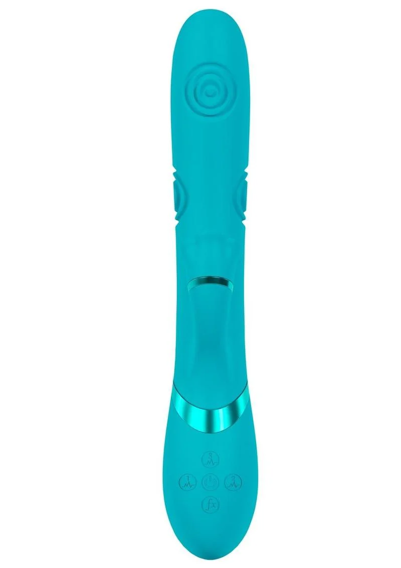 Vive Fiore Silicone Rechargeable Triple Motor G-Spot Air Wave Vibrating and Tapping Flared Clit Stimulator - Image 4