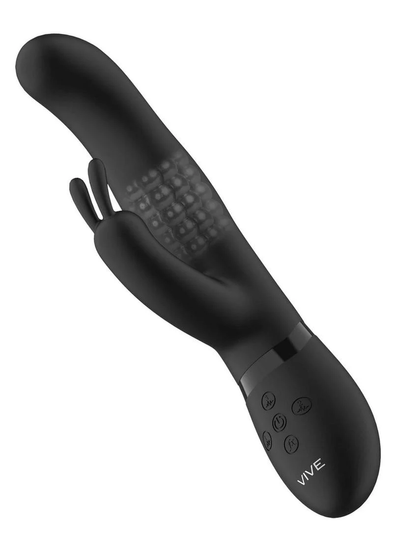 Vive Izara Triple Action Rechargeable Silicone Rotating Beaded G-Spot Rabbit Vibrator - Image 4