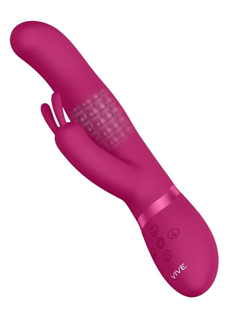 Vive Izara Triple Action Rechargeable Silicone Rotating Beaded G-Spot Rabbit Vibrator - Image 7
