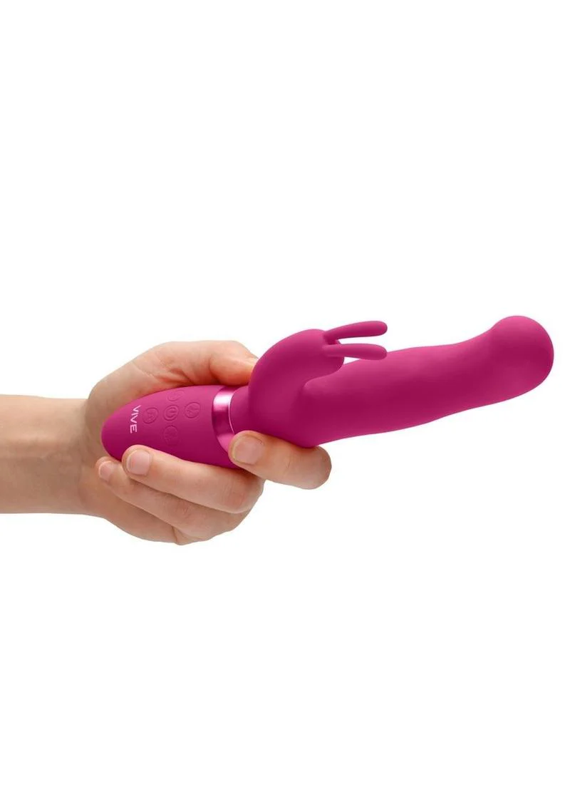 Vive Izara Triple Action Rechargeable Silicone Rotating Beaded G-Spot Rabbit Vibrator - Image 8