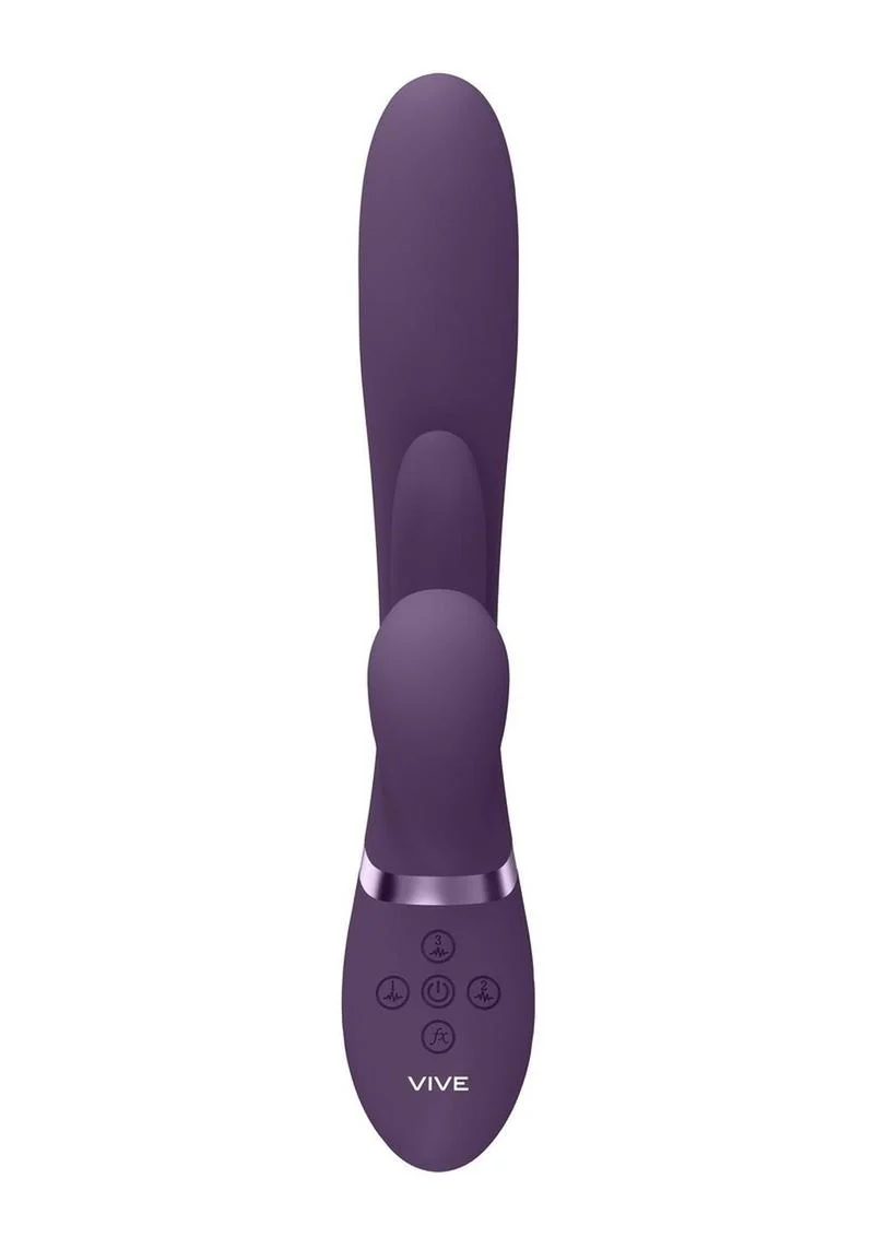 Vive Kura Rechargeable Silicone Triple Motor Thrusting G-Spot with Flapper and Air Wave Clit Stimulation Vibrator - Image 5