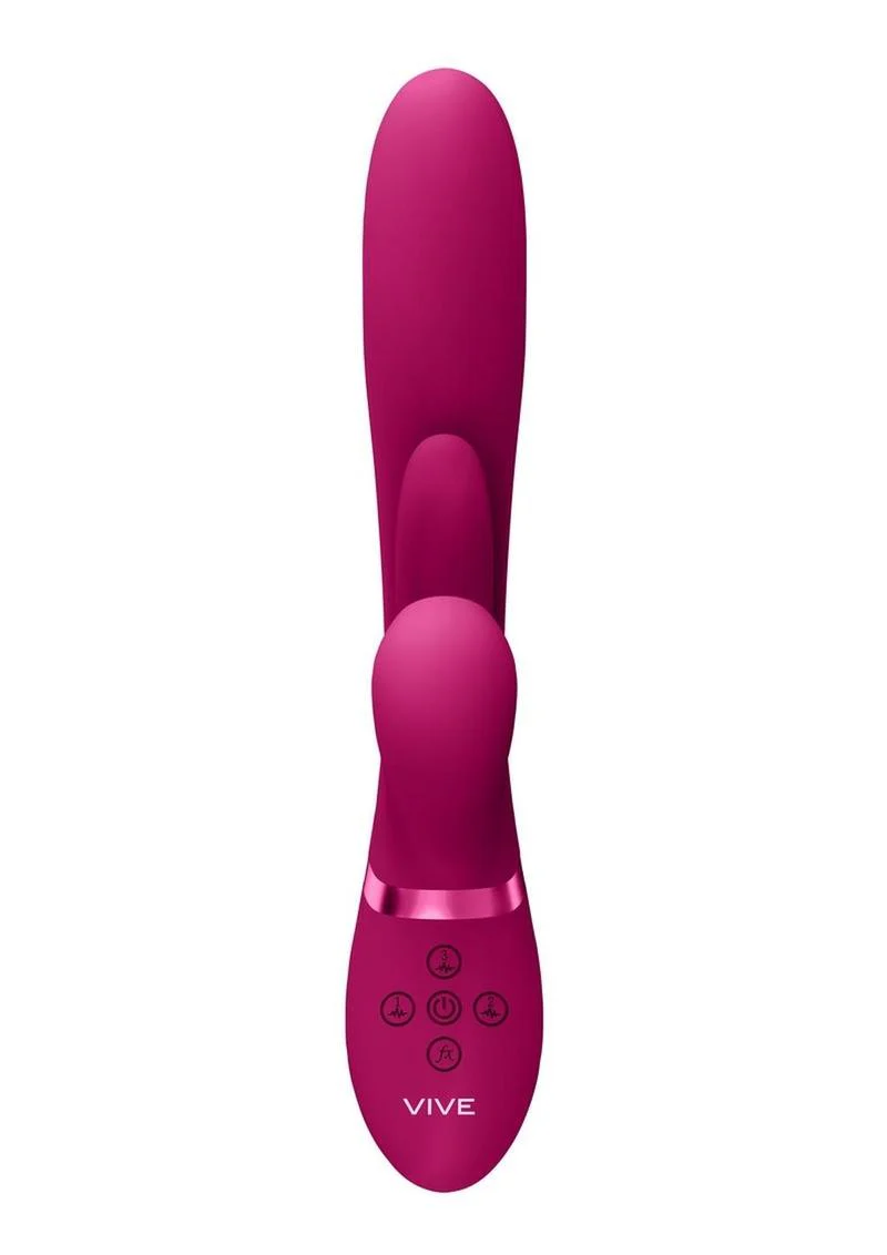 Vive Kura Rechargeable Silicone Triple Motor Thrusting G-Spot with Flapper and Air Wave Clit Stimulation Vibrator - Image 8