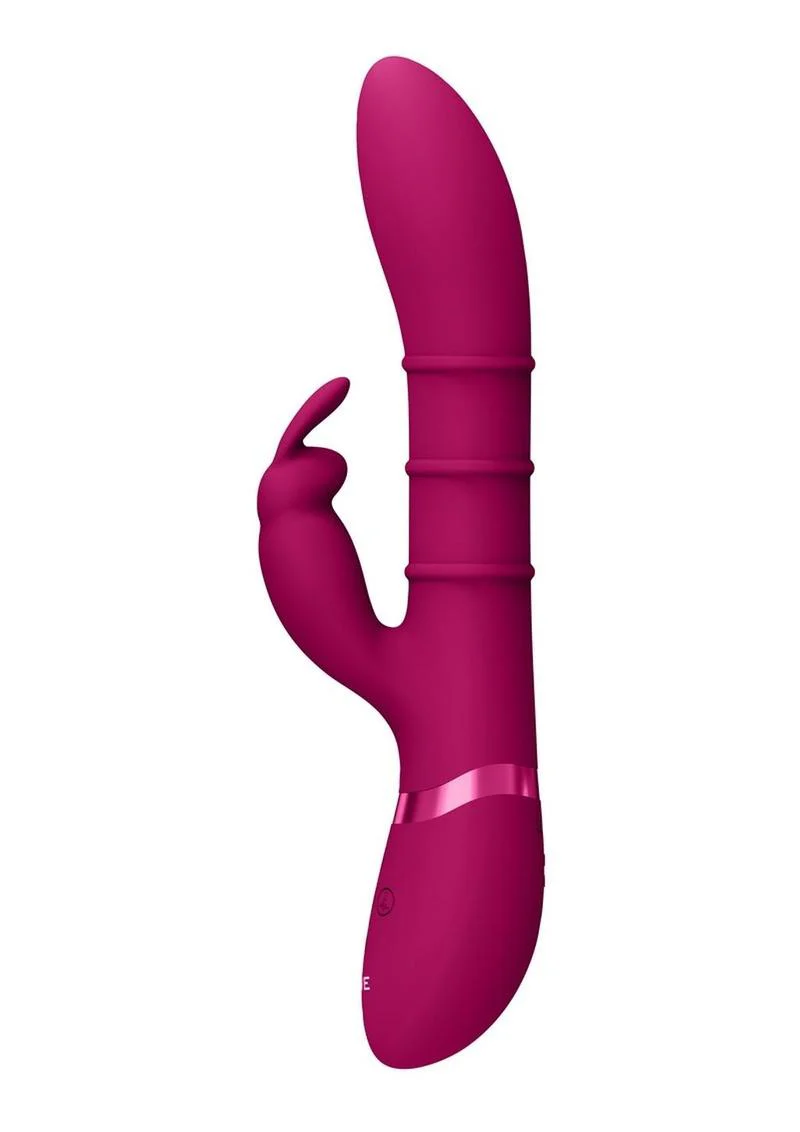 Vive Kura Rechargeable Silicone Triple Motor Up and Down Vibrating Triple Ring Rabbit - Image 2