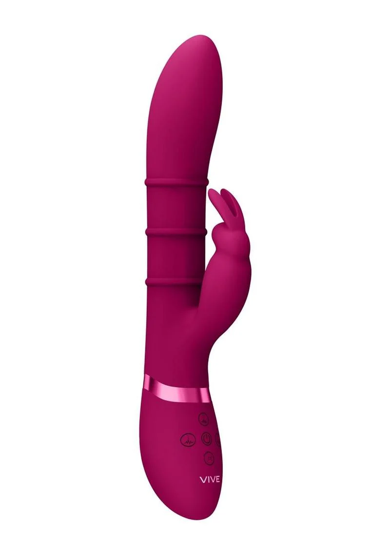 Vive Kura Rechargeable Silicone Triple Motor Up and Down Vibrating Triple Ring Rabbit - Image 8