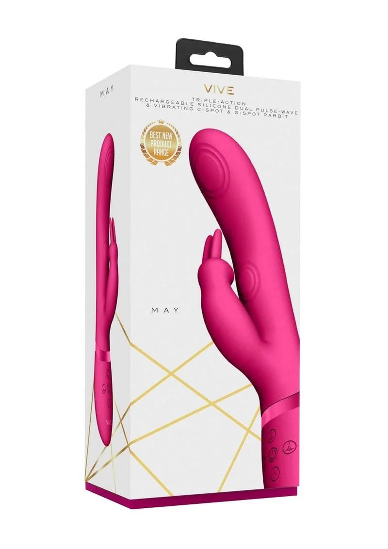 Vive May Dual Pulse-Wave and Vibrating C-Spot and G-Spot Rechargeable Silicone Rabbit - Image 3