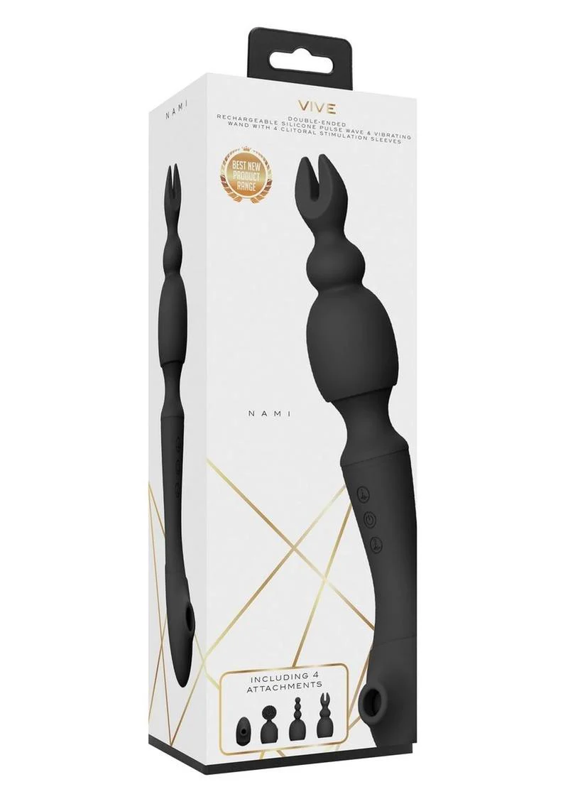 Vive Rechargeable Silicone Nami Pulse Wave and Vibrating Wand - Image 3