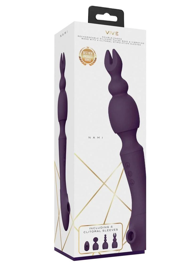 Vive Rechargeable Silicone Nami Pulse Wave and Vibrating Wand - Image 6