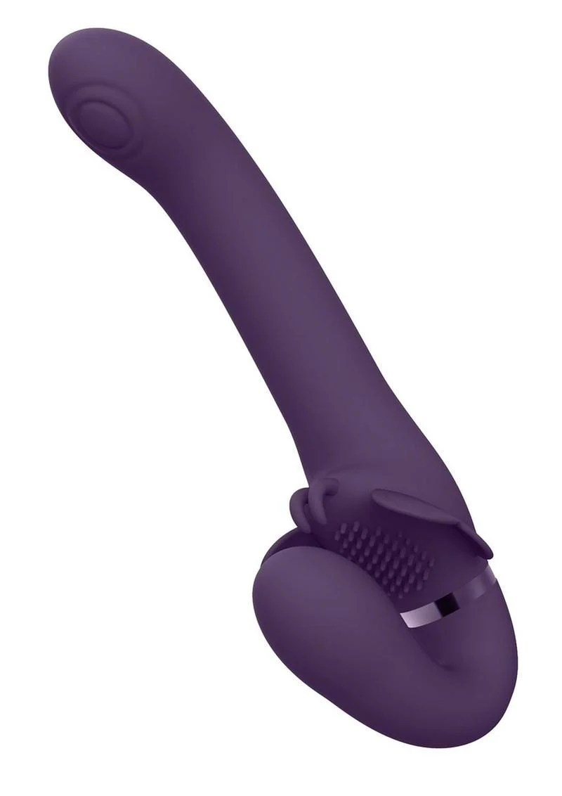 Vive Satu Rechargeable Silicone Pulse Wave and Vibrating Strapless Strap-On - Image 8