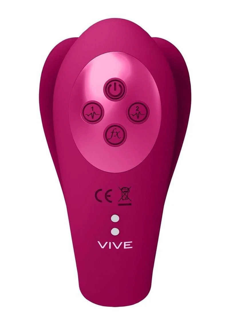 Vive Yoko Rechargeable Silicone Tripe Motor Dual Prongs with Clitoral Pulse Wave Vibrator - Image 2