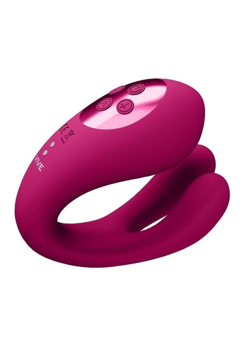 Vive Yoko Rechargeable Silicone Tripe Motor Dual Prongs with Clitoral Pulse Wave Vibrator - Image 8
