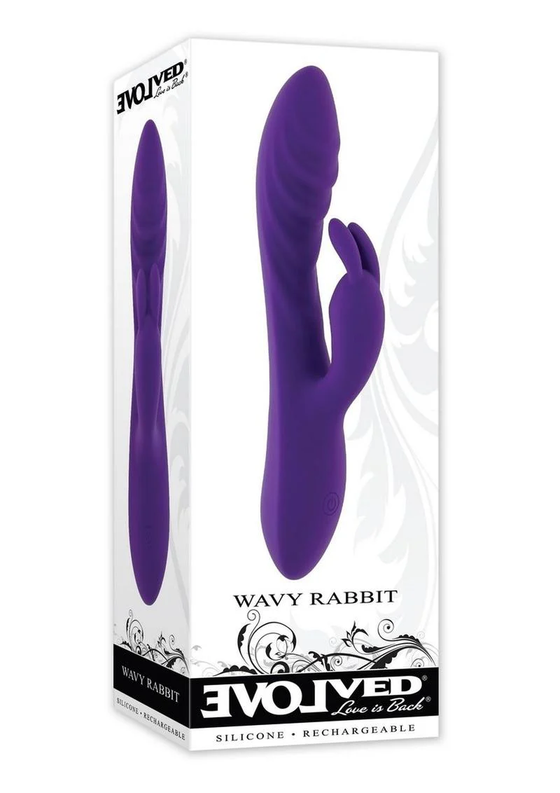 Wavy Rabbit Rechargeable Silicone Dual Motor Vibrator - Image 2