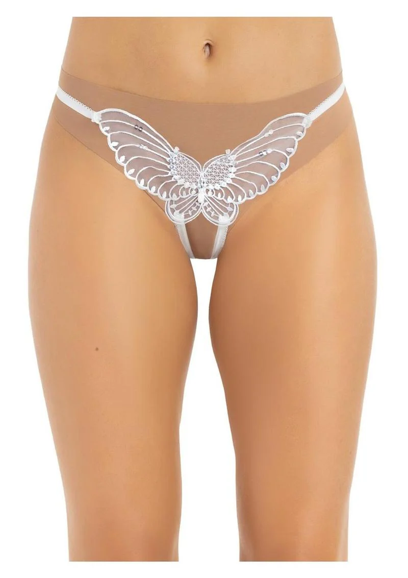 Leg Avenue Butterfly Crotchless with Pearl Sequin Detail - Image 3