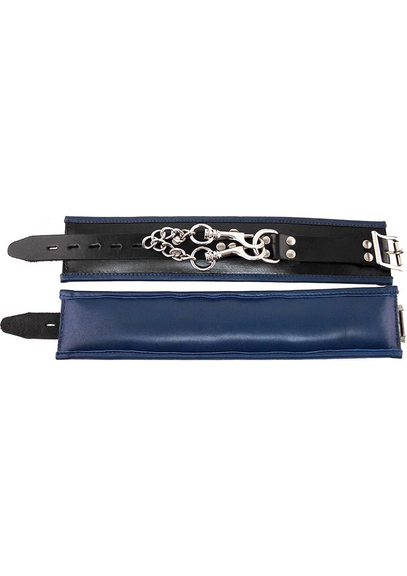 Rouge Padded Leather Adjustable Ankle Cuffs