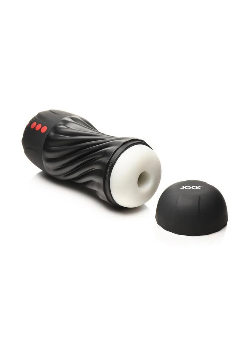 Jock Sucking and Vibrating Rechargeable Masturbator