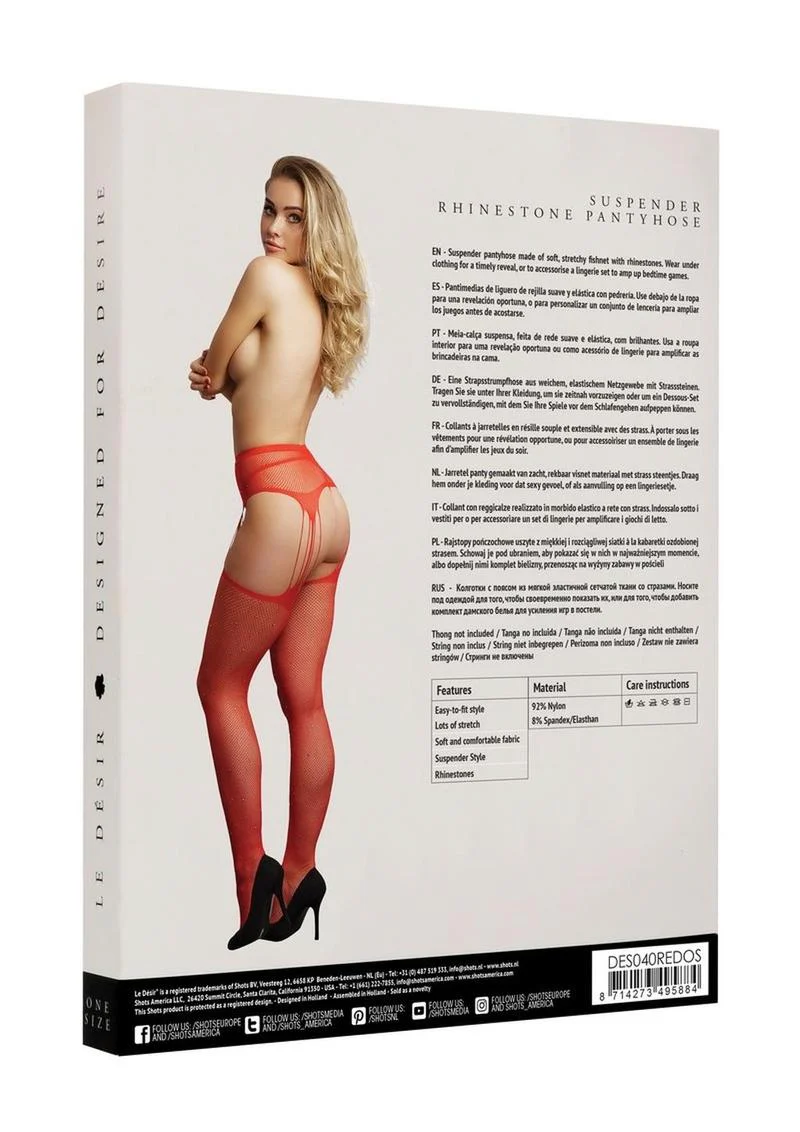 Le Desir Suspender Rhinestone Pantyhose - Image 5