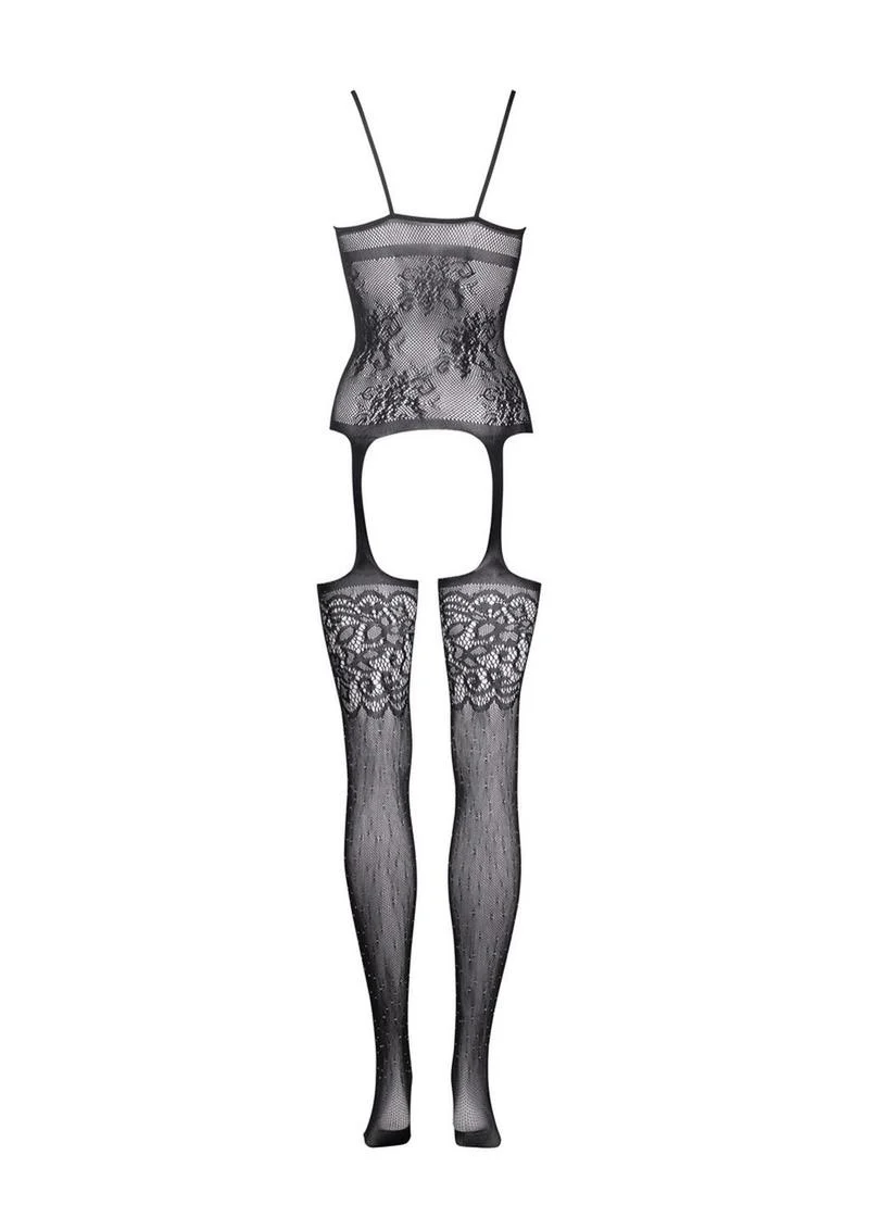 Le Desir Suspender Rhinestone Bodystocking - Image 4