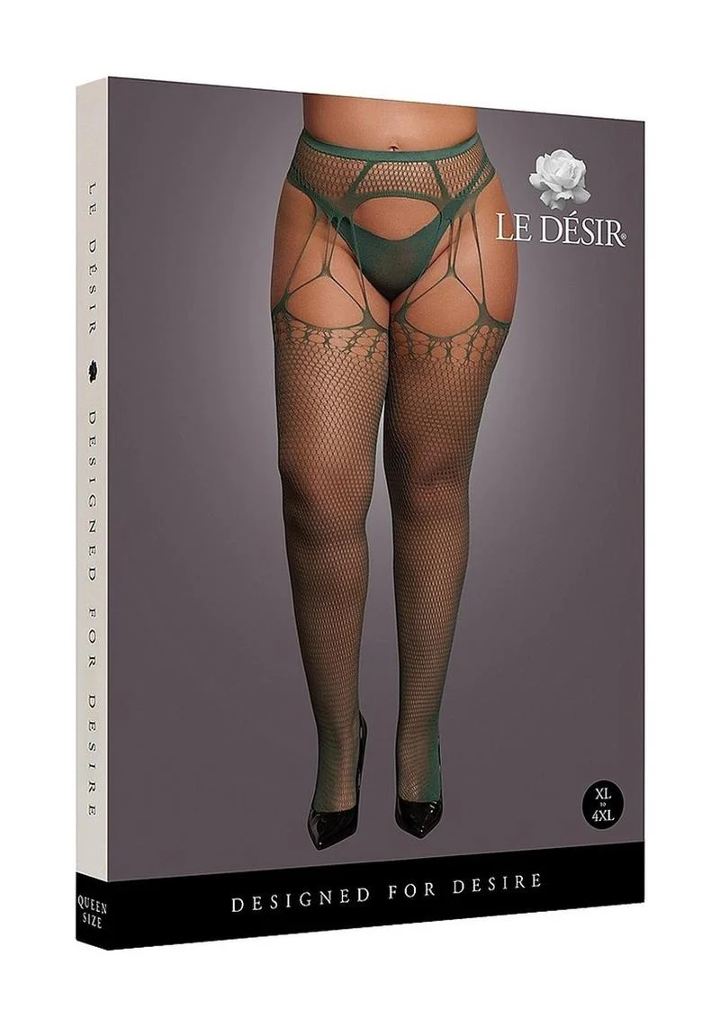 Le Desir Shredded Suspender Pantyhose - Image 6