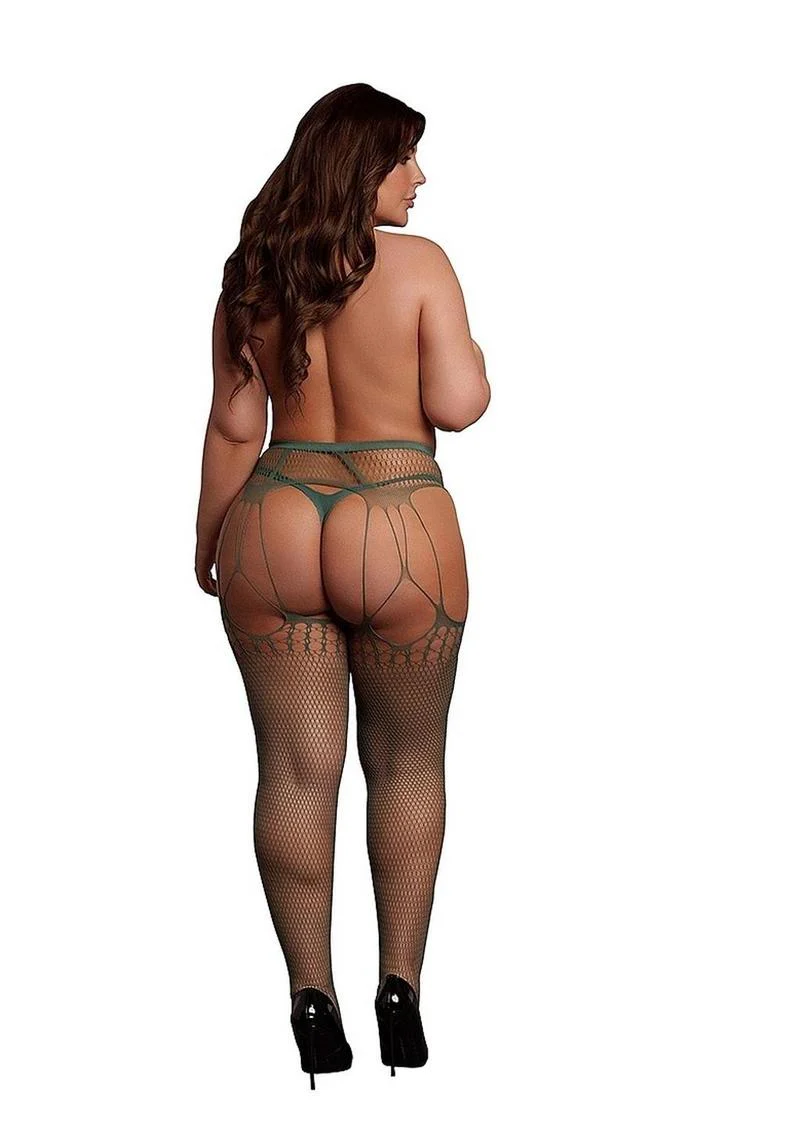 Le Desir Shredded Suspender Pantyhose - Image 7