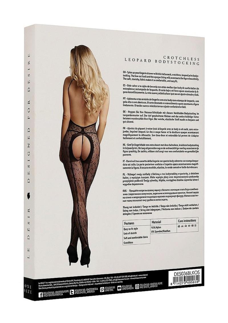 Le Desir Crotchless Leopard Bodystocking - Image 4
