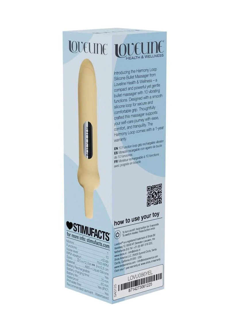 Loveline Harmony Loop Grip Vibe Ergonomic 10 Function Silicone Bullet Massager - Image 4