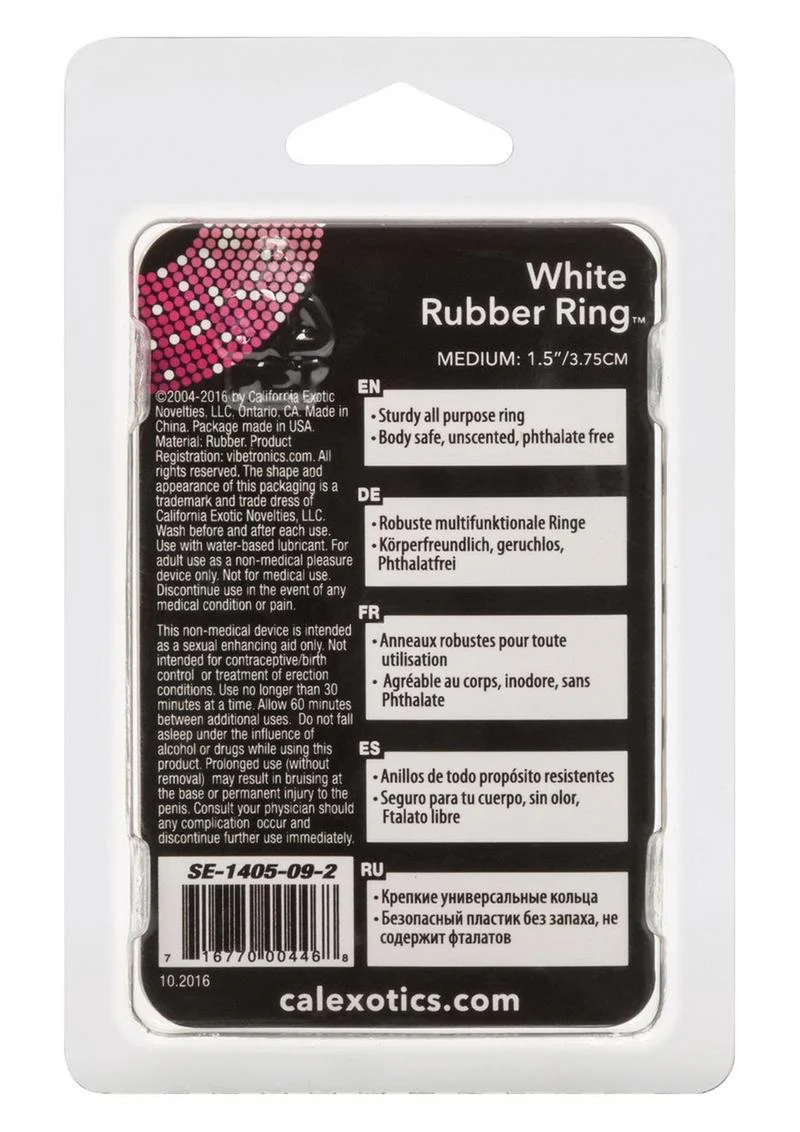 White Rubber Cock Ring - Image 5