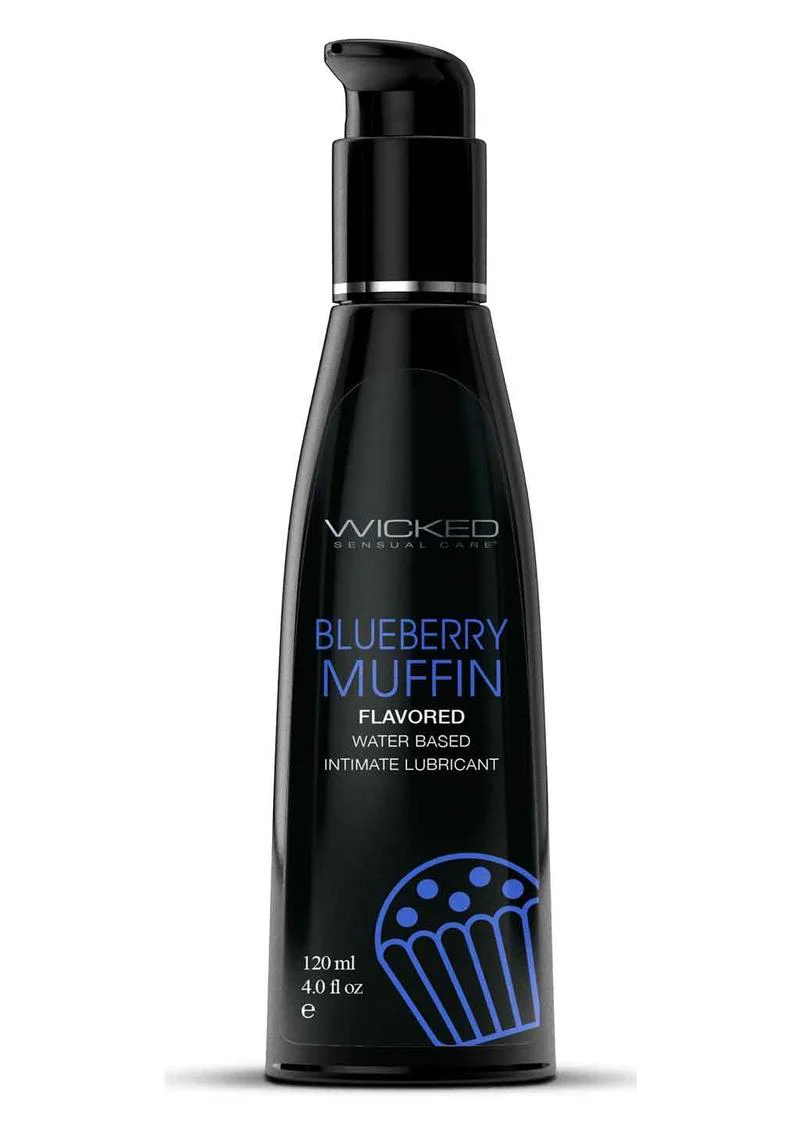 Wicked Aqua Water Based Flavored Lubricant Blueberry Muffin - Image 2