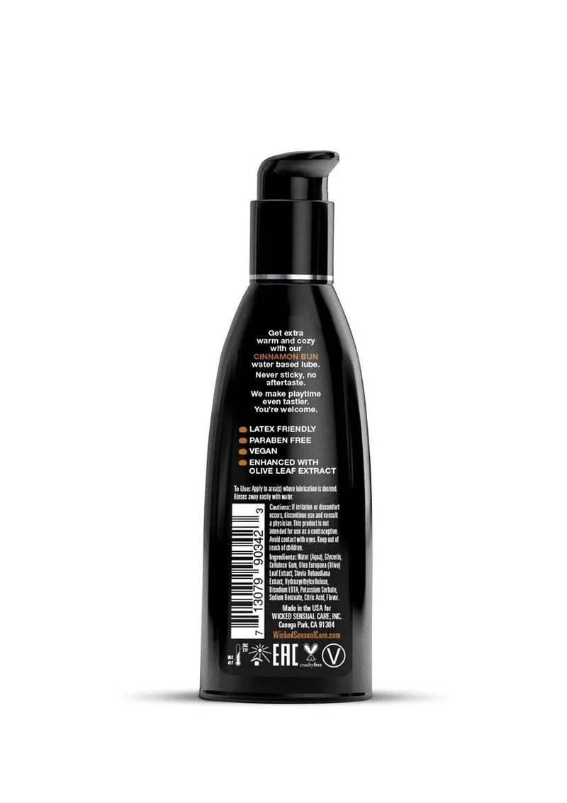 Wicked Aqua Water Based Flavored Lubricant Cinnamon Bun - Image 3