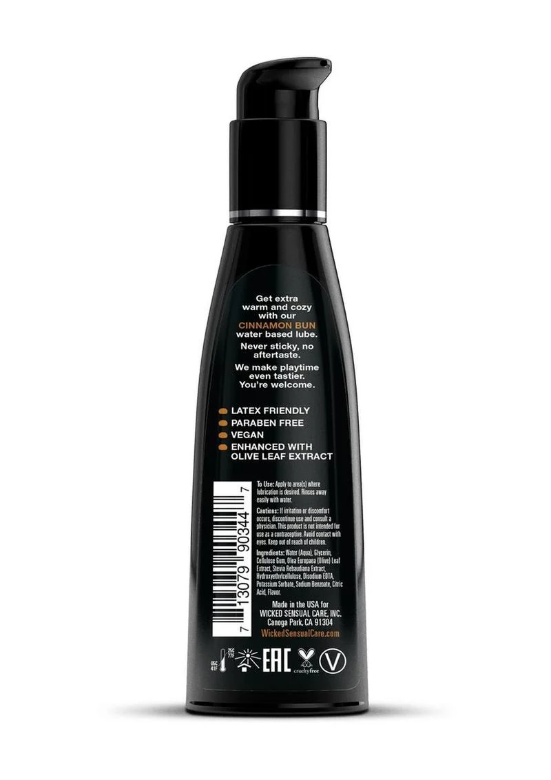 Wicked Aqua Water Based Flavored Lubricant Cinnamon Bun - Image 4