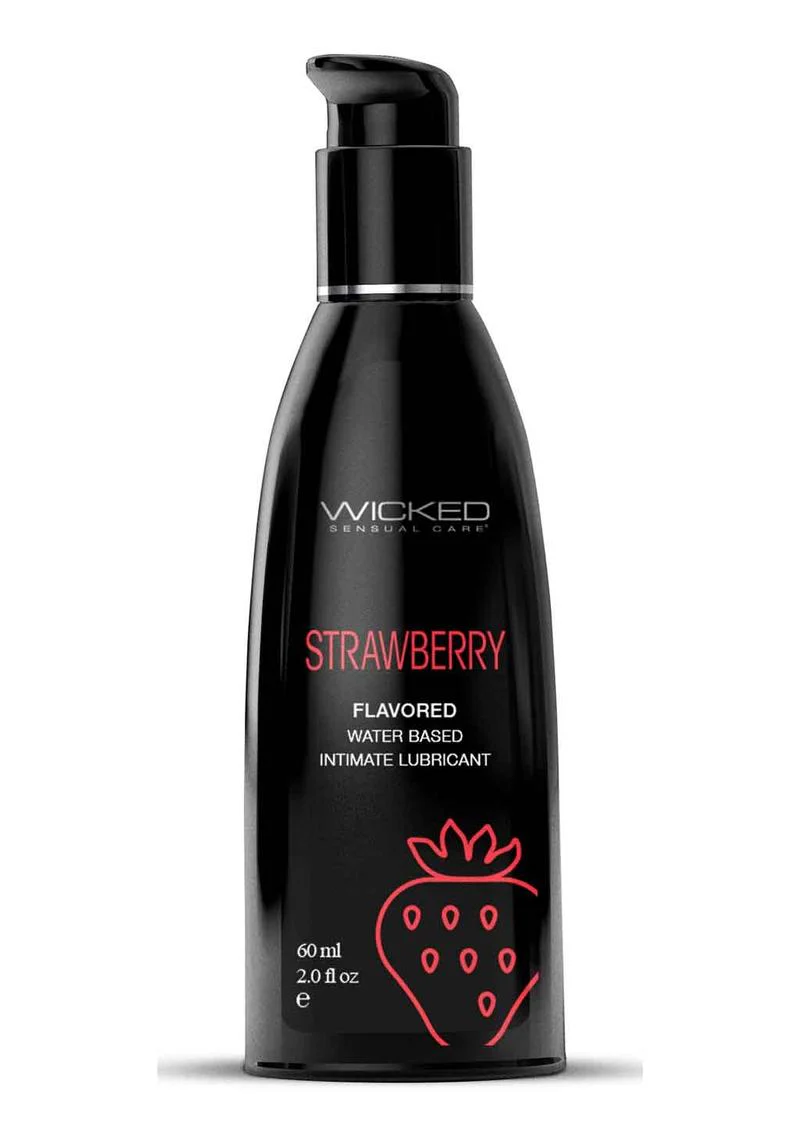 Wicked Aqua Water Based Flavored Lubricant Strawberry - Image 2