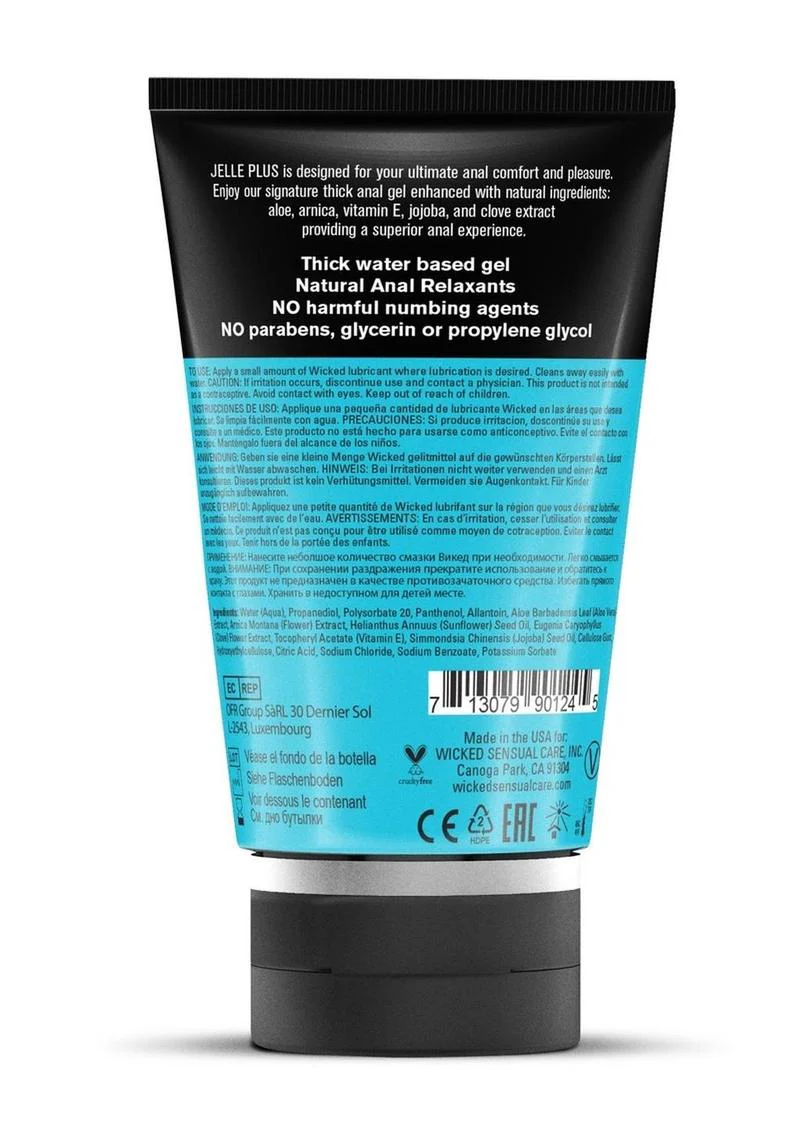 Wicked Jelle Plus Water Based Anal Lubricant with Relaxants - Image 4